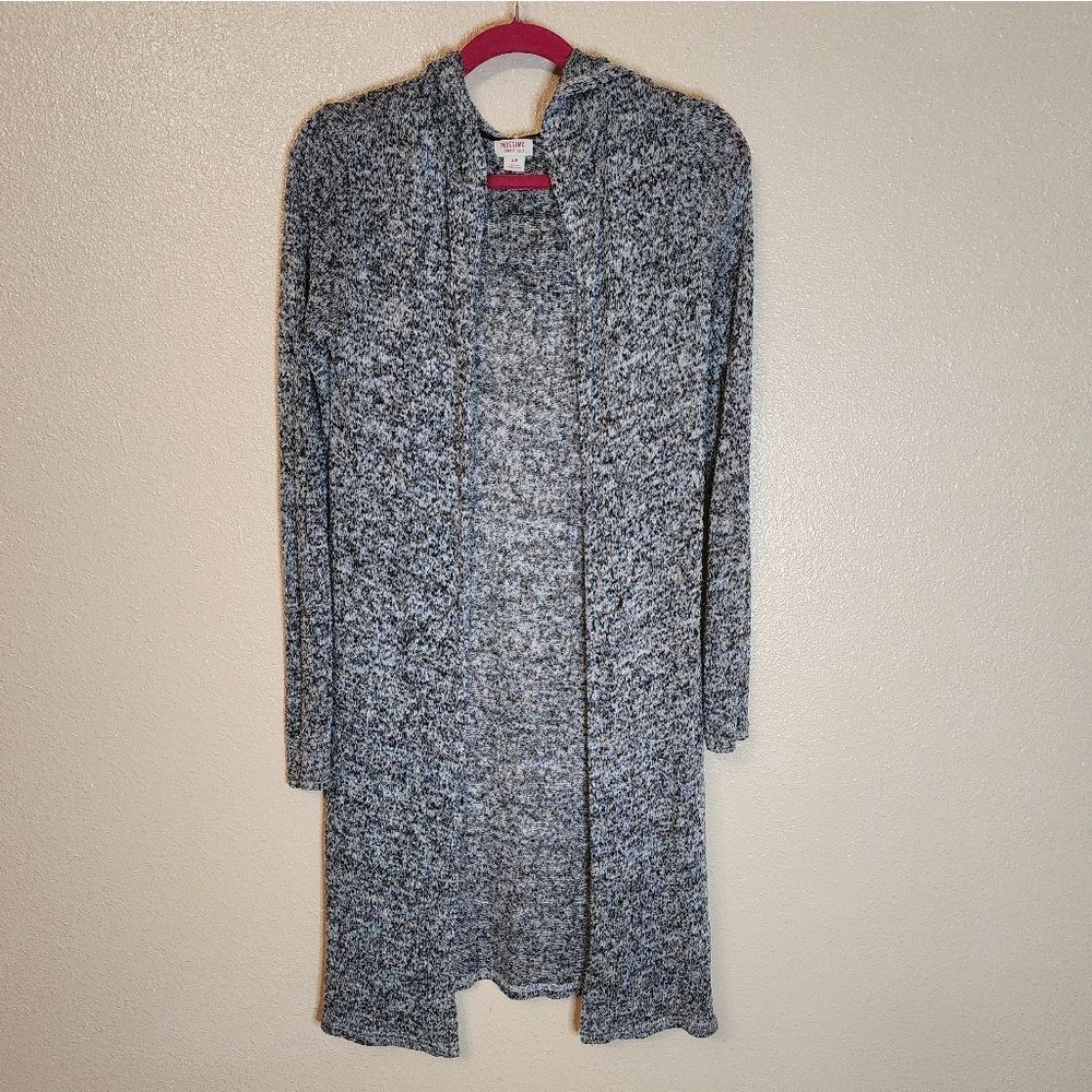 Long hooded cardigan